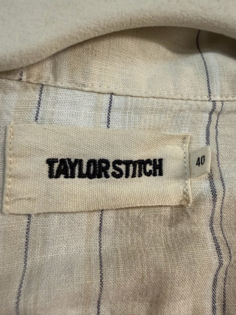 TAYLOR STITCH Men's The Short Sleeve Hawthorne Size 40/M in Fog Stripe - Picture 6 of 11